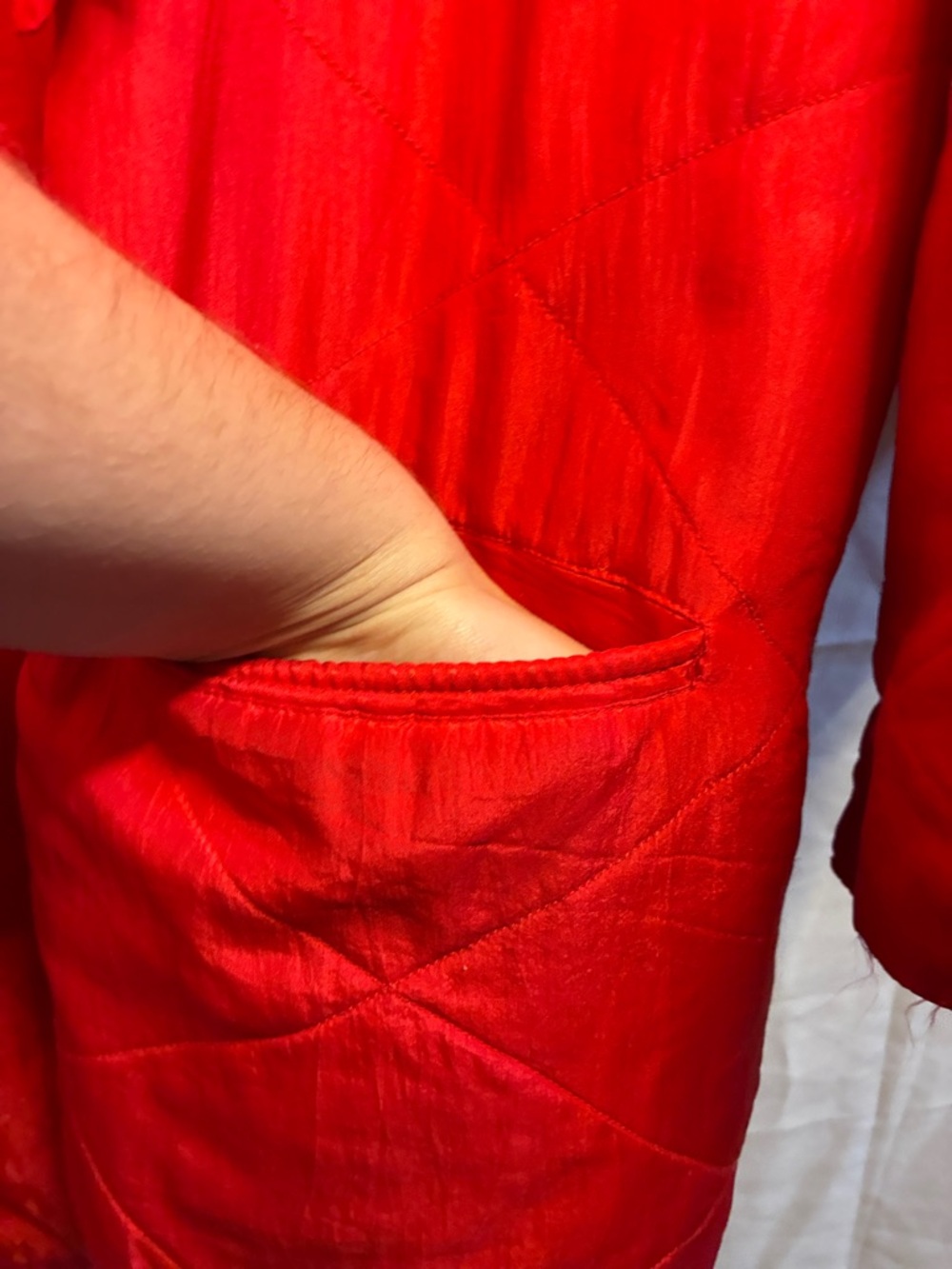 Bright Red Quilted Jacket - Picture 6 of 10